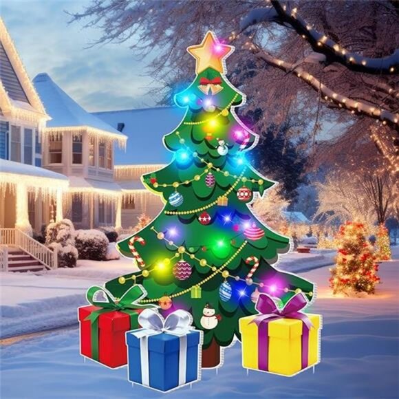 4 Pcs Christmas Decor Outdoor Yard Sign Light up 47 Inch...